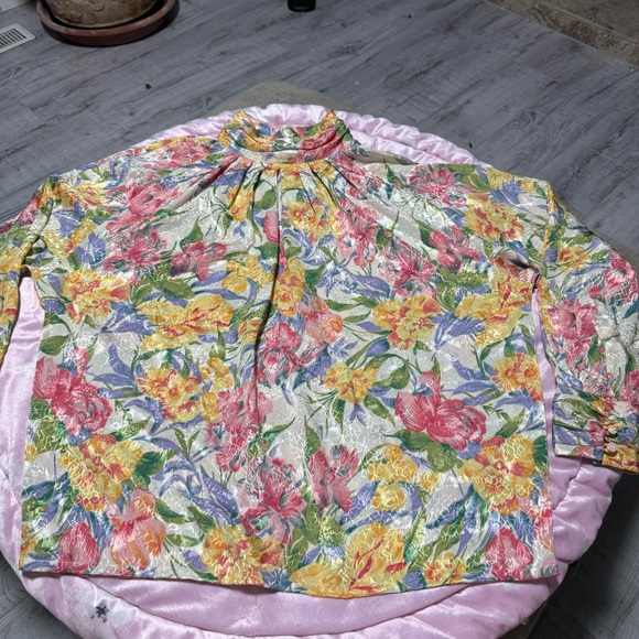 EJHARPER Womenβs 14 Long sleeve Turtle neck blouse plus size polyester floral - Picture 9 of 15